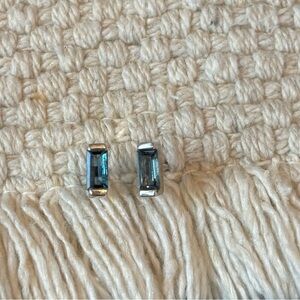 Sterling silver and London blue topaz studs